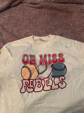 Comfort Colors White Ole Miss Rebels Graphic Midi Skirt